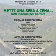 Cena e Asta di beneficenza a favore delle famiglie colpite dall´evento alluvionale